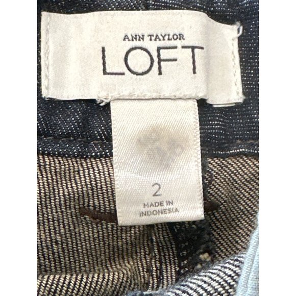 Ann Taylor LOFT 99% Cotton Wide-Leg Denim Dress Blue Jeans Sz 2 - Picture 11 of 15